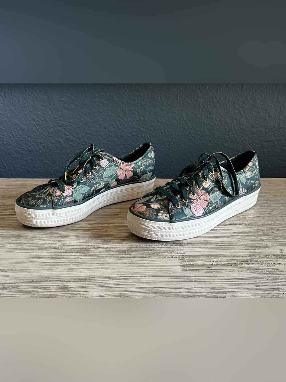 Keds x Rifle Paper Co. Triple Kick Colette Jacquard Platform Sneakers